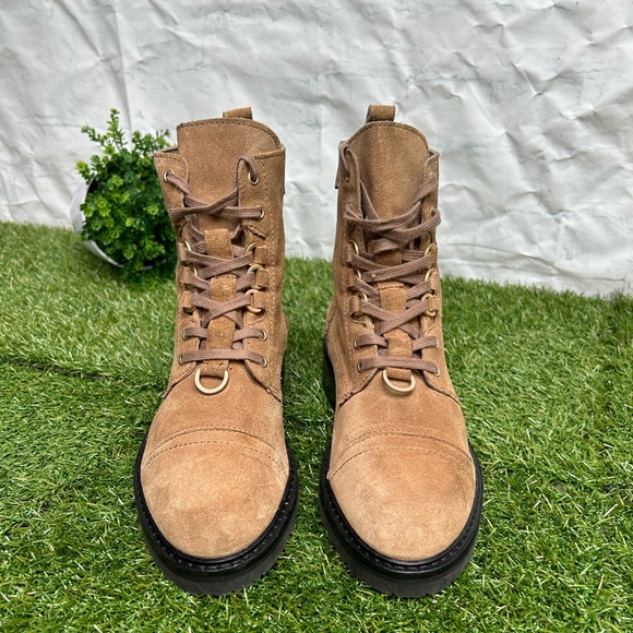 ALLSAINTS tan Suede combat boots US size 7 / 37 - Picture 11 of 16